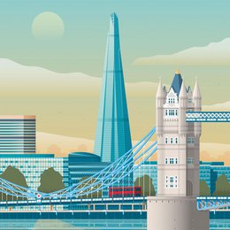 Vintage London Poster | Premium Poster City London Tower Bridge Großbritannien