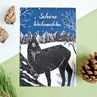 Weihnachtskarte Reh