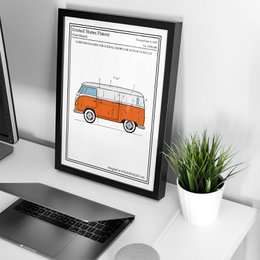VW Bus color patent poster