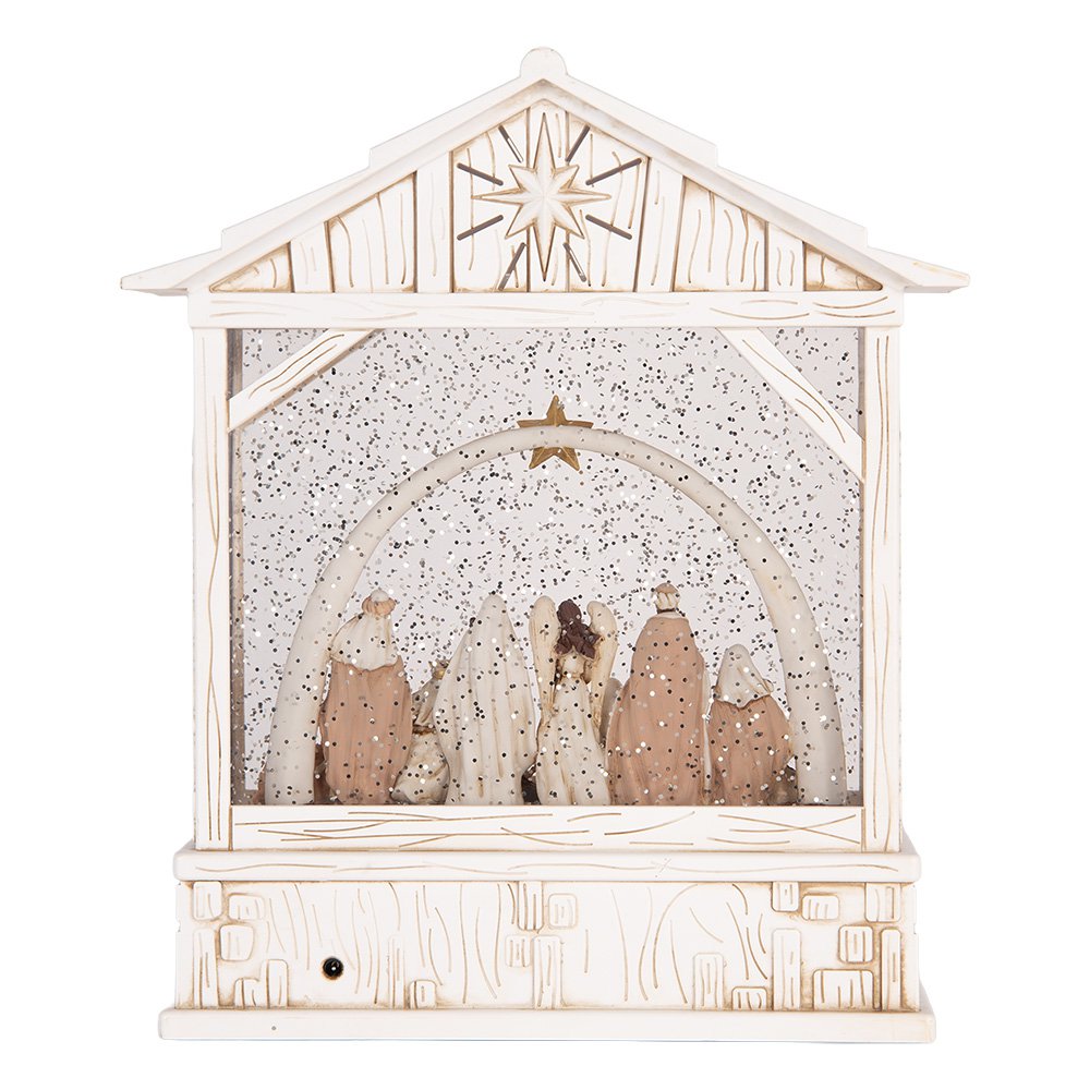 Kerstdecoratie met LED-verlichting en muziek 22x7x25 cm / 3xAA Wit Kunststof
