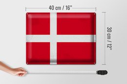 Tin Sign Flag Denmark 40x30cm Flag of Denmark Vintage