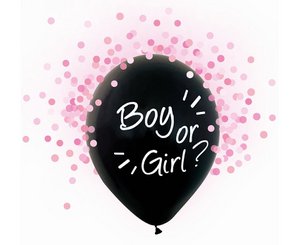 Gender Reveal Konfetti-Luftballons – Pink – 4er-Pack