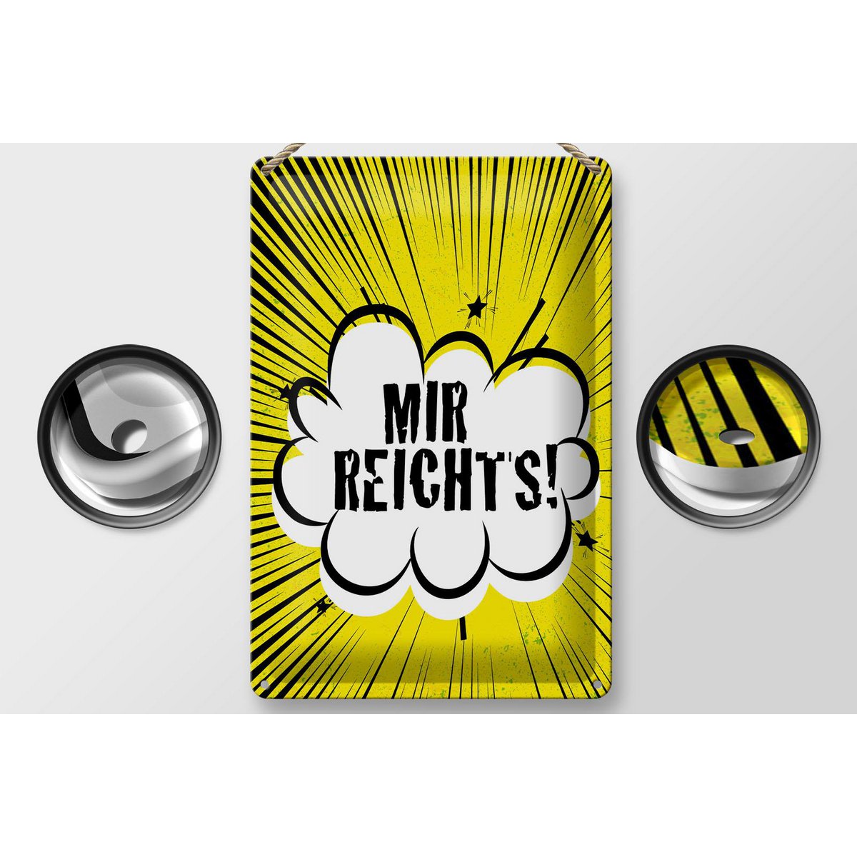 Blechschild Spruch 20x30 cm Mir reichts gelbes Deko Schild