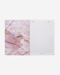 Quaderno A5 con griglia in lussuoso quarzo rosa