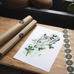 Leaves Hair Line Art Print