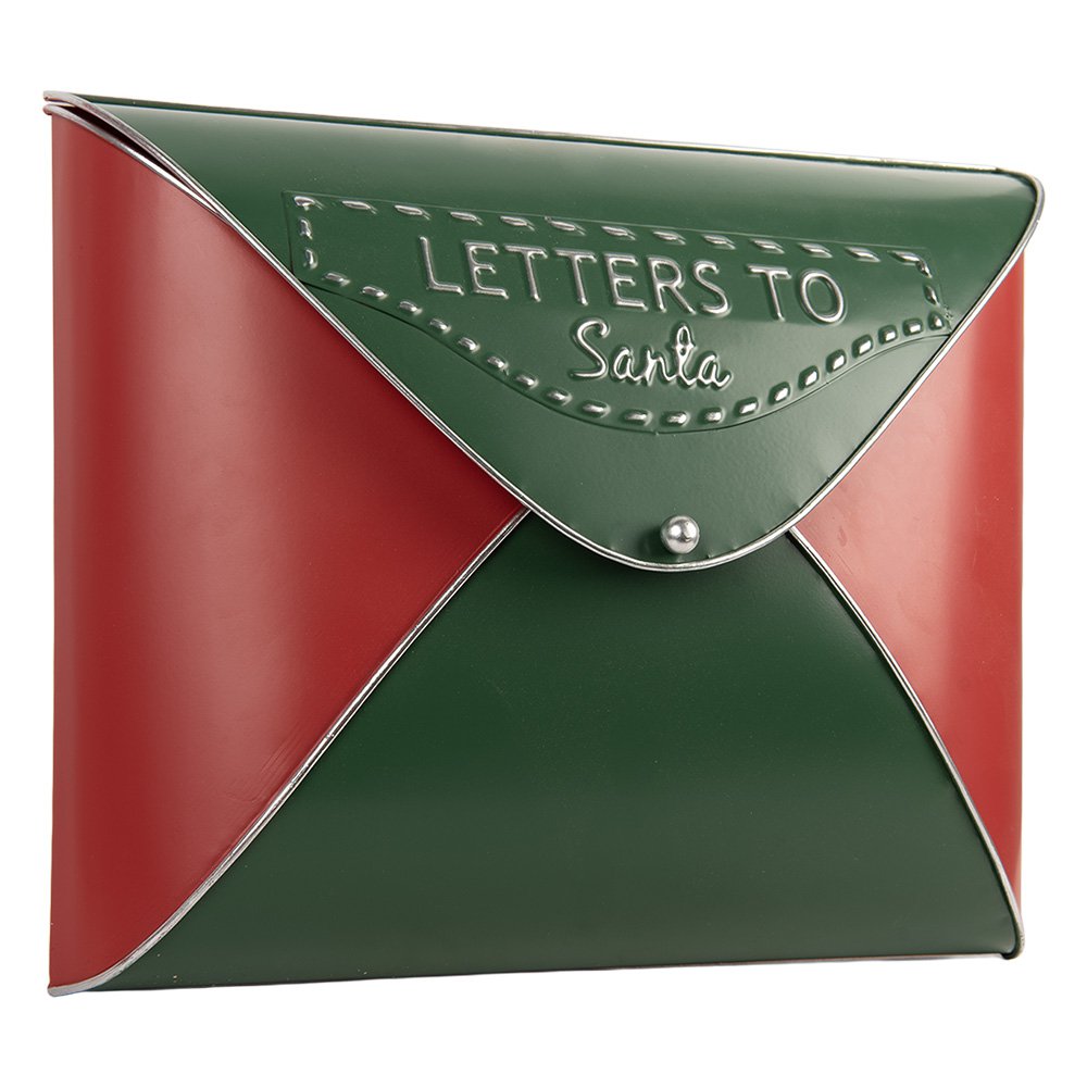 Kerstdecoratie Beeld Brievenbus 33x9x27 cm Groen Metaal