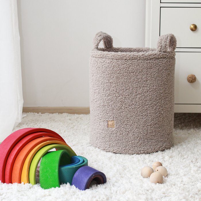 Teddy toys basket toys box boucle soft toys box 2 colors Online Wholesale Orderchamp