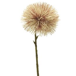 Artificial pink dandelion flower, 45cm tall, made of natural materials.