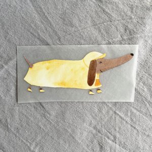 Iron-on picture dachshund with raincoat