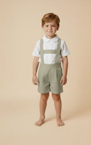 Shorts mit olivgrünem Saum