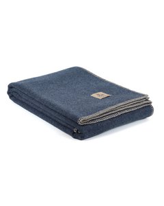 Soft Cashmere & Merino wool blanket LUMA SOFT single-dark blue