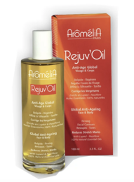Rejuv'Oil Booster Face & Body is a nourishing facial and body oil with a blend of natural oils including rosehip, jojoba, and vitamin E. It helps hydrate and rejuvenate the skin.