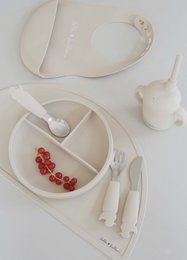 Piastra a ventosa divisa in silicone - Beige ostrica