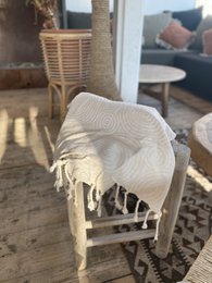 Hammam Håndklæde Fouta Circles - Sand - 100x200cm