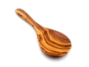 Extra brede opscheplepel 26 cm gemaakt van olijfhout