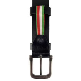 Men's or Women's Belt Black Italian Leather - 4 cm Wide Casual Leather Women's Belt Or Men's Belt