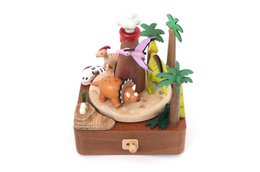 Caja de música volcán y dinosaurios n°48