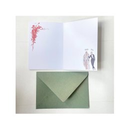 Folded greeting card (A6) in envelope for wedding Museum collection