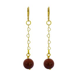 Jaspe de Amapola, Dálmata y Sésamo Pendientes de oro amarillo vermeil o de oro de 9k o 18k, Colección Bloom | por nlanlaVictory