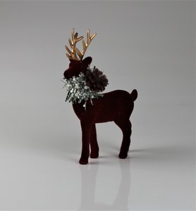 Hirsch bordeaux m.Schal Flock 19cm VE:12