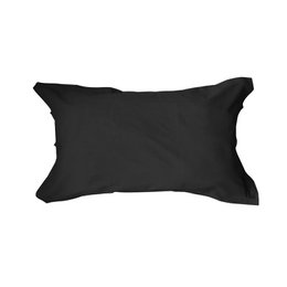  Rectangular black 100% cotton pillowcase, 50cm x 70cm in size.