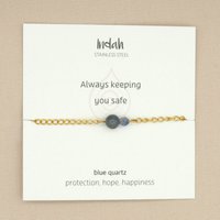 Armband rock, blauwe kwarts, jasseron zilver en goud