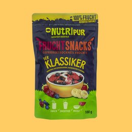 Freeze-dried 100g dried fruit mix in classic snack flavor, with a variety of fruits and nuts.