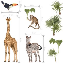 Etiqueta de la pared | Animales de Safari II