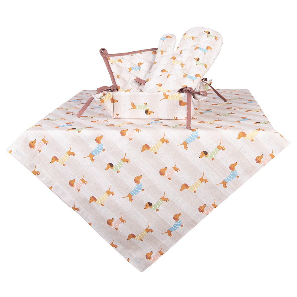 Tafelkleed 100x100 cm Beige Katoen