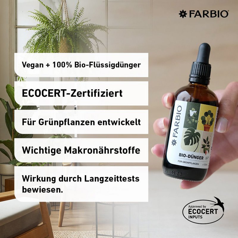 FARBIO® organisk flydende gødning til grønne planter | Vigtige næringsstoffer til dine planter