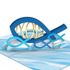 Christian fish pop-up card