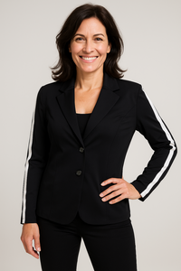 Stella Fiora - Sporty Black Travelblazer with White Sleeve Streep - S to XXL - Package of 5 pieces
