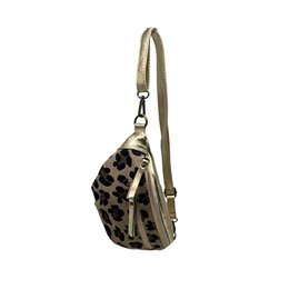 Marsupio in pelle leopardata con 2 cerniere