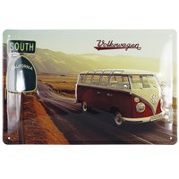 Volkswagen VW T1 Bus Metal Sign 20x30cm - Highway 1/Multicolored