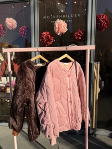 Quilted jacket/bomber jacket in velvet look