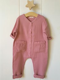 Uniseks mousseline romper / 100% biologisch dubbel gaaskatoen