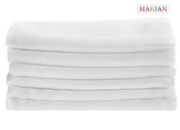 White cotton swaddle blankets, 80x80 cm, set of 6 pieces.