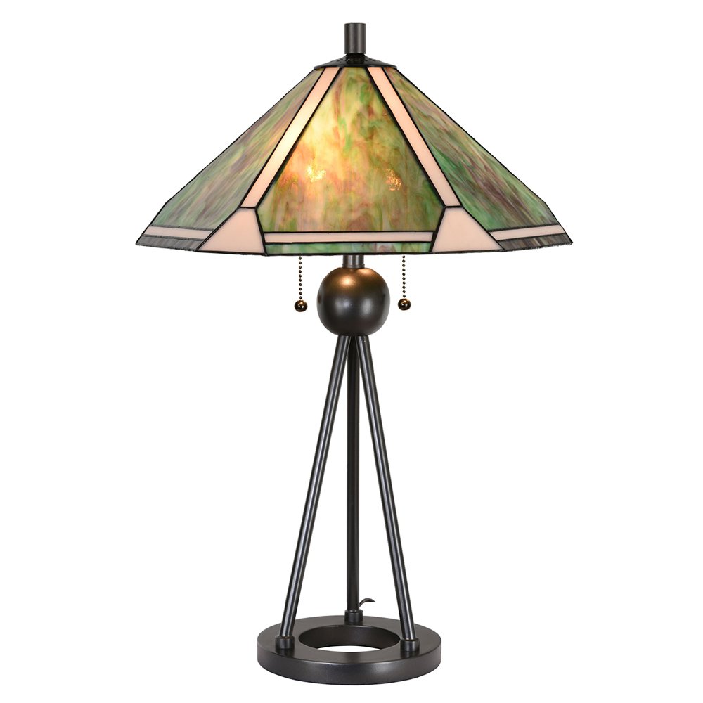 Tiffany Tafellamp Ø 50x73 cm Groen Bruin Metaal Tiffany Bureaulamp