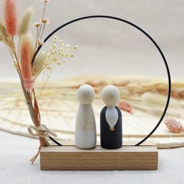 Peg Doll Novia Novio - Pareja nupcial - Tuureluur Muñeca de madera Amor Boda Regalo de boda