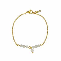 Bracelet Moonstone & Jade - Gold