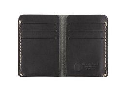 Black leather card holder
