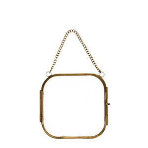 Rounded hanging brass frame 10x10cm