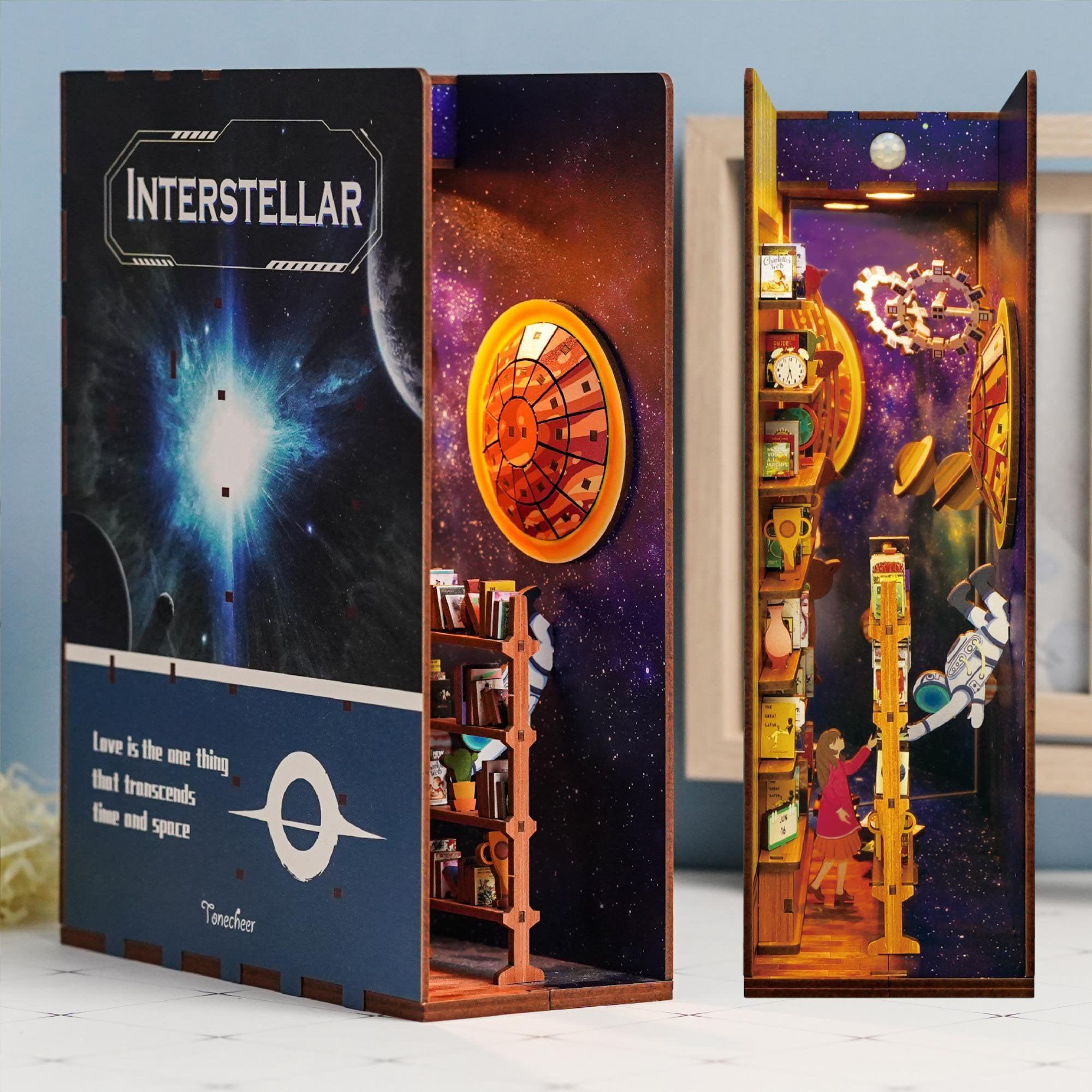 DIY Boek Nook Interstellar Boekensteun, Hout, Art Bizniz