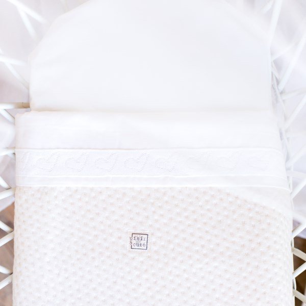 Ledikantdeken zomer light grey - Soft Dots
