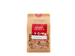 Granola cereal with berries, crunchy and nutritious breakfast option.