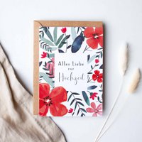 Vouwkaart "Bruiloft wilde klaprozen" | bruiloft