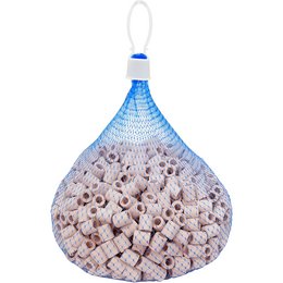 Pink EM ceramic beads in a 750g net, used for water filters. The beads are round, light pink in color, and made of ceramic material.