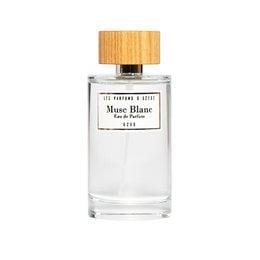 White Musk Eau de Parfum 100ml, a floral and musky fragrance with a glass bottle and wooden cap.