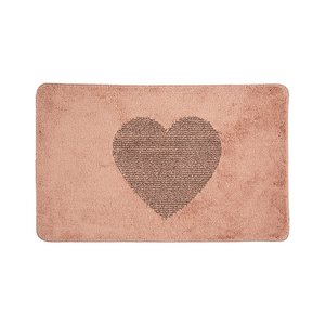Badmat 78x48x1 cm Roze Polyester Hart