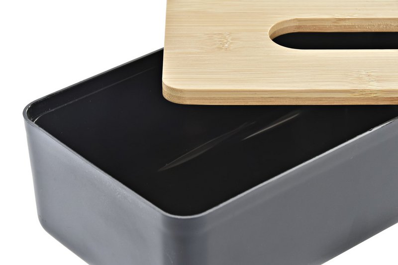 CAJA PAÃ‘UELOS BAMBU PP 24X12X7,4 NEGRO PB197309